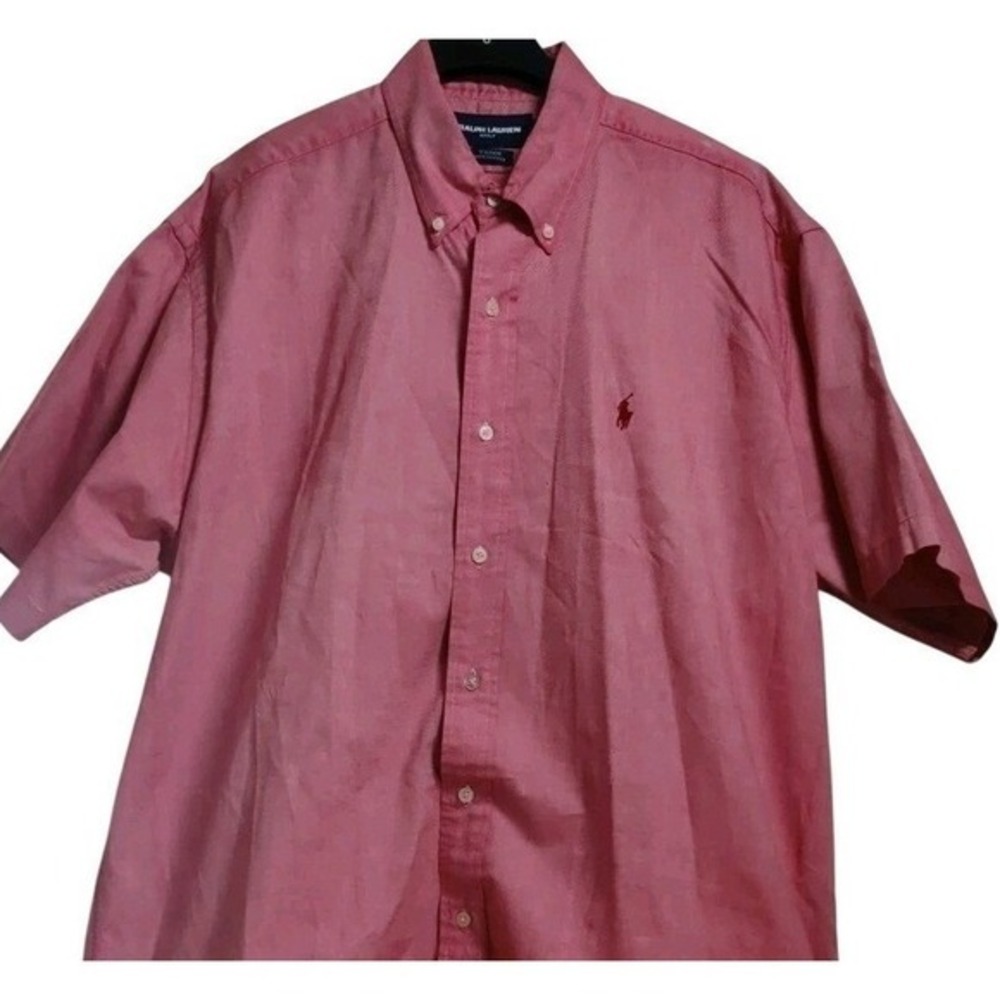 Ralph Lauren Golf Mens Large Pink Tilden Cotton Americana Button Down‎ Shirt